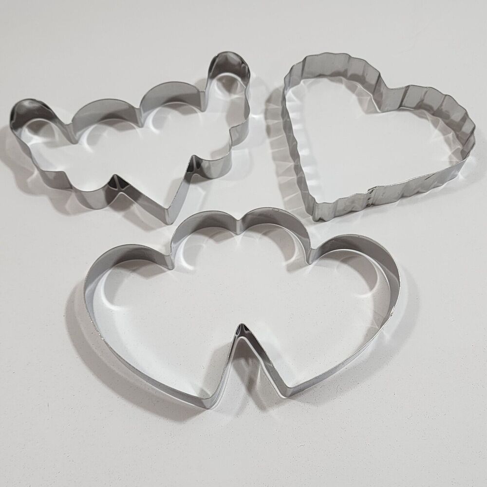 3 Pieces Heart Shape Cookie Cutter Set Valentine Cookie Cutter Stainless
